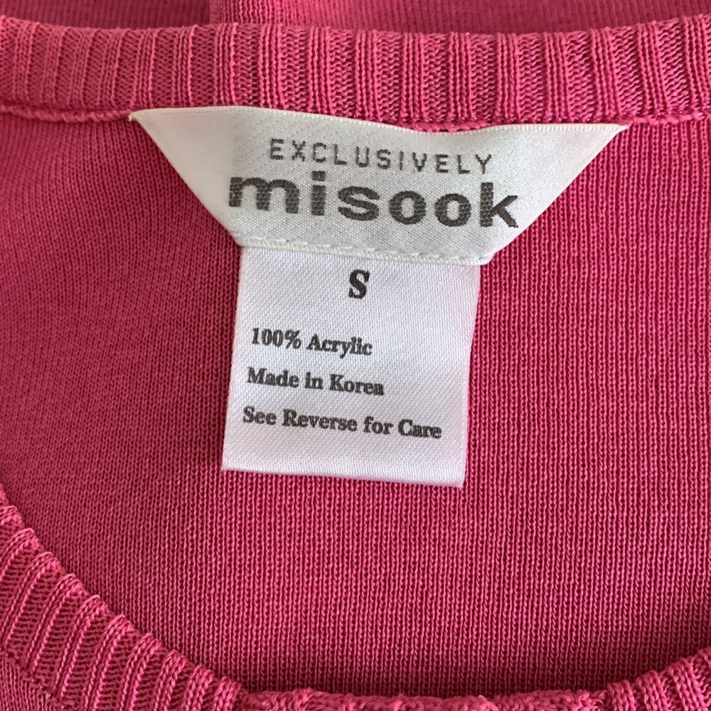 Exclusively MISOOK new top S pink knit shirt sleeve - Picture 5 of 6